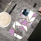 For iPhone 13 Pro Max Abstract Marble Pattern TPU Protective Case (Rhombus Gray Purple) - 1