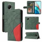 For Xiaomi Redmi Note 9 5G CN Version Dual-color Splicing Horizontal Flip PU Leather Case with Holder & Card Slots & Wallet(Green) - 1