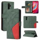 For Xiaomi Redmi Note 8 Pro Dual-color Splicing Horizontal Flip PU Leather Case with Holder & Card Slots & Wallet(Green) - 1