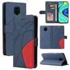 For Xiaomi Redmi Note 9 Pro / Note 9 Pro Max Dual-color Splicing Horizontal Flip PU Leather Case with Holder & Card Slots & Wallet(Blue) - 1