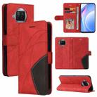 For Xiaomi Mi 10T Lite 5G Dual-color Splicing Horizontal Flip PU Leather Case with Holder & Card Slots & Wallet(Red) - 1