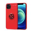 For iPhone 13 Metal Ring Holder 360 Degree Rotating TPU Case(Red+Red) - 1