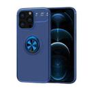 For iPhone 13 Pro Metal Ring Holder 360 Degree Rotating TPU Case (Blue+Blue) - 1