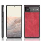 For Google Pixel 6 Shockproof Sewing Cow Skin Texture PC + PU + TPU Case(Red) - 1