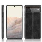 For Google Pixel 6 Pro Shockproof Sewing Cow Skin Texture PC + PU + TPU Case(Black) - 1