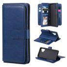 For Samsung Galaxy A32 4G Multifunctional Magnetic Copper Buckle Horizontal Flip Solid Color Leather Case with 10 Card Slots & Wallet & Holder & Photo Frame(Dark Blue) - 1