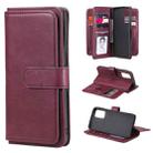 For Samsung Galaxy A82 5G Multifunctional Magnetic Copper Buckle Horizontal Flip Solid Color Leather Case with 10 Card Slots & Wallet & Holder & Photo Frame(Wine Red) - 1