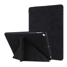 For iPad 10.2 2021 / 2020 / 2019 / iPad 10.2 2020 Silk Texture Horizontal Deformation Flip Leather Case with Holder & Pen Slot(Black) - 1