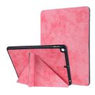 For iPad 10.2 2021 / 2020 / 2019 / iPad 10.2 2020 Silk Texture Horizontal Deformation Flip Leather Case with Holder & Pen Slot(Pink) - 1