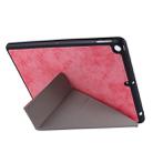 For iPad 10.2 2021 / 2020 / 2019 / iPad 10.2 2020 Silk Texture Horizontal Deformation Flip Leather Case with Holder & Pen Slot(Pink) - 6