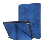 For iPad 10.2 2021 / 2020 / 2019 / iPad 10.2 2020 Silk Texture Horizontal Deformation Flip Leather Case with Holder & Pen Slot(Blue) - 1
