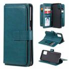 For LG K42 Multifunctional Magnetic Copper Buckle Horizontal Flip Solid Color Leather Case with 10 Card Slots & Wallet & Holder & Photo Frame(Dark Green) - 1
