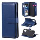 For LG K42 Multifunctional Magnetic Copper Buckle Horizontal Flip Solid Color Leather Case with 10 Card Slots & Wallet & Holder & Photo Frame(Dark Blue) - 1