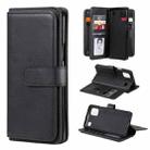 For LG K92 Multifunctional Magnetic Copper Buckle Horizontal Flip Solid Color Leather Case with 10 Card Slots & Wallet & Holder & Photo Frame(Black) - 1