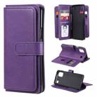 For LG K92 Multifunctional Magnetic Copper Buckle Horizontal Flip Solid Color Leather Case with 10 Card Slots & Wallet & Holder & Photo Frame(Purple) - 1