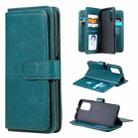 For Xiaomi Redmi K40 Multifunctional Magnetic Copper Buckle Horizontal Flip Solid Color Leather Case with 10 Card Slots & Wallet & Holder & Photo Frame(Dark Green) - 1