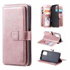 For Xiaomi Redmi K40 Multifunctional Magnetic Copper Buckle Horizontal Flip Solid Color Leather Case with 10 Card Slots & Wallet & Holder & Photo Frame(Rose Gold) - 1