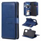 For Xiaomi Redmi Note 10 4G Multifunctional Magnetic Copper Buckle Horizontal Flip Solid Color Leather Case with 10 Card Slots & Wallet & Holder & Photo Frame(Dark Blue) - 1