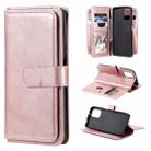 For Xiaomi Redmi Note 10 4G Multifunctional Magnetic Copper Buckle Horizontal Flip Solid Color Leather Case with 10 Card Slots & Wallet & Holder & Photo Frame(Rose Gold) - 1