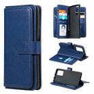 For Xiaomi Redmi Note 10 Pro Multifunctional Magnetic Copper Buckle Horizontal Flip Solid Color Leather Case with 10 Card Slots & Wallet & Holder & Photo Frame(Dark Blue) - 1