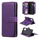 For Xiaomi Redmi Note 10 5G Multifunctional Magnetic Copper Buckle Horizontal Flip Solid Color Leather Case with 10 Card Slots & Wallet & Holder & Photo Frame(Purple) - 1