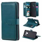 For Huawei Y9a Multifunctional Magnetic Copper Buckle Horizontal Flip Solid Color Leather Case with 10 Card Slots & Wallet & Holder & Photo Frame(Dark Green) - 1