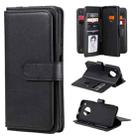 For Huawei Y9a Multifunctional Magnetic Copper Buckle Horizontal Flip Solid Color Leather Case with 10 Card Slots & Wallet & Holder & Photo Frame(Black) - 1