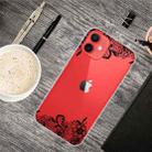 For iPhone 13 mini Painted Pattern High Transparent TPU Protective Case (Lace Flower) - 1
