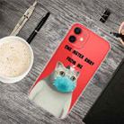 For iPhone 13 mini Painted Pattern High Transparent TPU Protective Case (Mask Cat) - 1