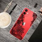 For iPhone 13 Painted Pattern High Transparent TPU Protective Case(Black Rose) - 1