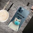 For iPhone 13 Pro Painted Pattern High Transparent TPU Protective Case (Mask Cat) - 1