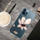 For iPhone 13 Pro Max Painted Pattern High Transparent TPU Protective Case (Lotus) - 1