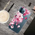 For iPhone 13 Pro Max Painted Pattern High Transparent TPU Protective Case (Cherry Blossoms) - 1