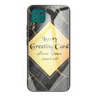 For Samsung Galaxy A22 5G Marble Tempered Glass Back Cover TPU Border Case(HCBL-23) - 1