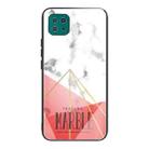 For Samsung Galaxy A22 5G Marble Tempered Glass Back Cover TPU Border Case(HCBL-24) - 1