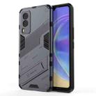 For vivo V21e 5G Punk Armor 2 in 1 PC + TPU Shockproof Case with Invisible Holder(Grey) - 1