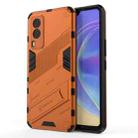 For vivo V21e 5G Punk Armor 2 in 1 PC + TPU Shockproof Case with Invisible Holder(Orange) - 1