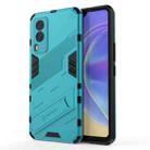 For vivo V21e 5G Punk Armor 2 in 1 PC + TPU Shockproof Case with Invisible Holder(Blue) - 1