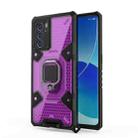 For OPPO Reno6 Pro Space PC + TPU Ring Holder Protective Case(Purple) - 1