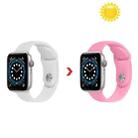 Discoloration in Sun Silicone Watch Band For Apple Watch Ultra 49mm&Watch Ultra 2 49mm / Series 9&8&7 45mm / SE 3&SE 2&6&SE&5&4 44mm / 3&2&1 42mm(White Change Pink) - 1