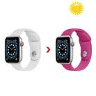 Discoloration in Sun Silicone Watch Band For Apple Watch Ultra 49mm / Series 8&7 45mm / SE 2&6&SE&5&4 44mm / 3&2&1 42mm(White Change Rose Pink) - 1