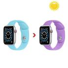 Discoloration in Sun Silicone Watch Band For Apple Watch Ultra 49mm / Series 8&7 45mm / SE 2&6&SE&5&4 44mm / 3&2&1 42mm(Blue Change Purple) - 1