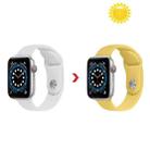 Discoloration in Sun Silicone Watch Band For Apple Watch Series 8&7 41mm / SE 2&6&SE&5&4 40mm / 3&2&1 38mm(White Change Yellow) - 1