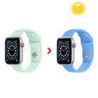 Discoloration in Sun Silicone Watch Band For Apple Watch Series 8&7 41mm / SE 2&6&SE&5&4 40mm / 3&2&1 38mm(Mint Green Change Sky Blue) - 1