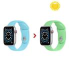 Discoloration in Sun Silicone Watch Band For Apple Watch Series 8&7 41mm / SE 2&6&SE&5&4 40mm / 3&2&1 38mm(Blue Change Green) - 1