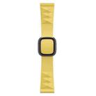 Modern Style Silicone Watch Band For Apple Watch Series 8&7 41mm / SE 2&6&SE&5&4 40mm / 3&2&1 38mm, Style:Black Buckle(Yellow) - 1