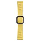 Modern Style Silicone Watch Band For Apple Watch Series 9&8&7 41mm / SE 3&SE 2&6&SE&5&4 40mm / 3&2&1 38mm, Style:Black Buckle(Yellow) - 1