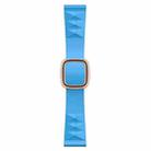Modern Style Silicone Watch Band For Apple Watch Series 8&7 41mm / SE 2&6&SE&5&4 40mm / 3&2&1 38mm, Style:Rose Gold Buckle(Lake Blue) - 1