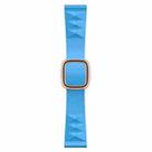 Modern Style Silicone Watch Band For Apple Watch Ultra 49mm&Watch Ultra 2 49mm / Series 9&8&7 45mm / SE 3&SE 2&6&SE&5&4 44mm / 3&2&1 42mm, Style:Rose Gold Buckle(Lake Blue) - 1