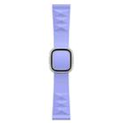 Modern Style Silicone Watch Band For Apple Watch Ultra 49mm&Watch Ultra 2 49mm / Series 9&8&7 45mm / SE 3&SE 2&6&SE&5&4 44mm / 3&2&1 42mm, Style:Silver Buckle(Purple) - 1